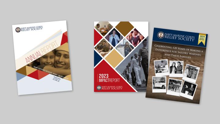 Past years' annual reports displayed 
