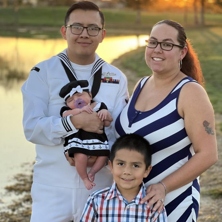 Navy family. Active duty Sailor with beautiful wife and children.